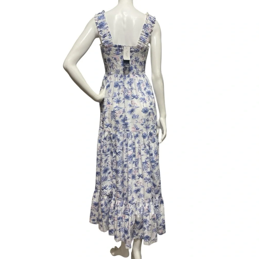 ABERCROMBIE & FITCH Blue Toile Smocked Maxi Dress – Size M (NWT)